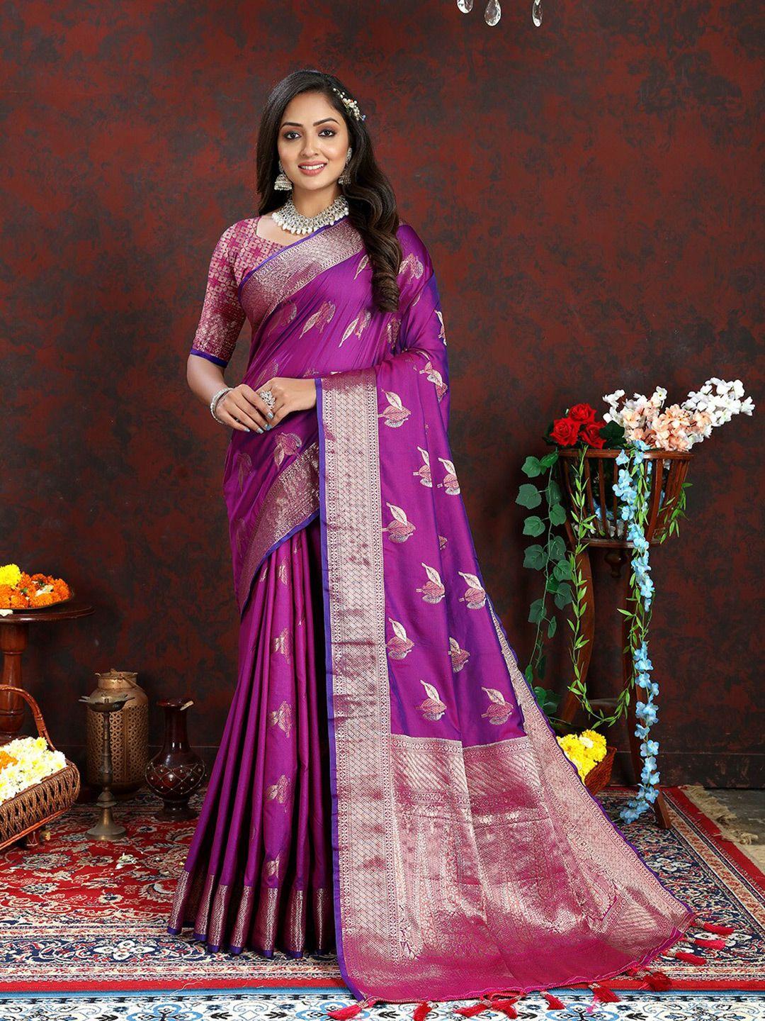 kalini floral woven design zari art silk banarasi saree