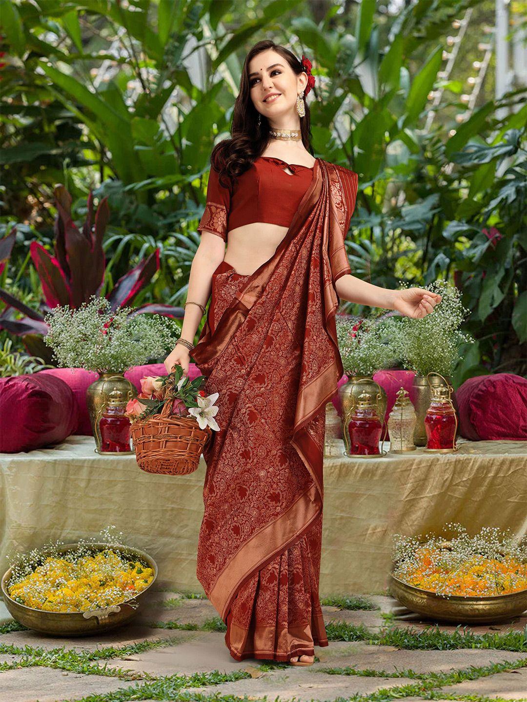 kalini floral woven design zari banarasi saree