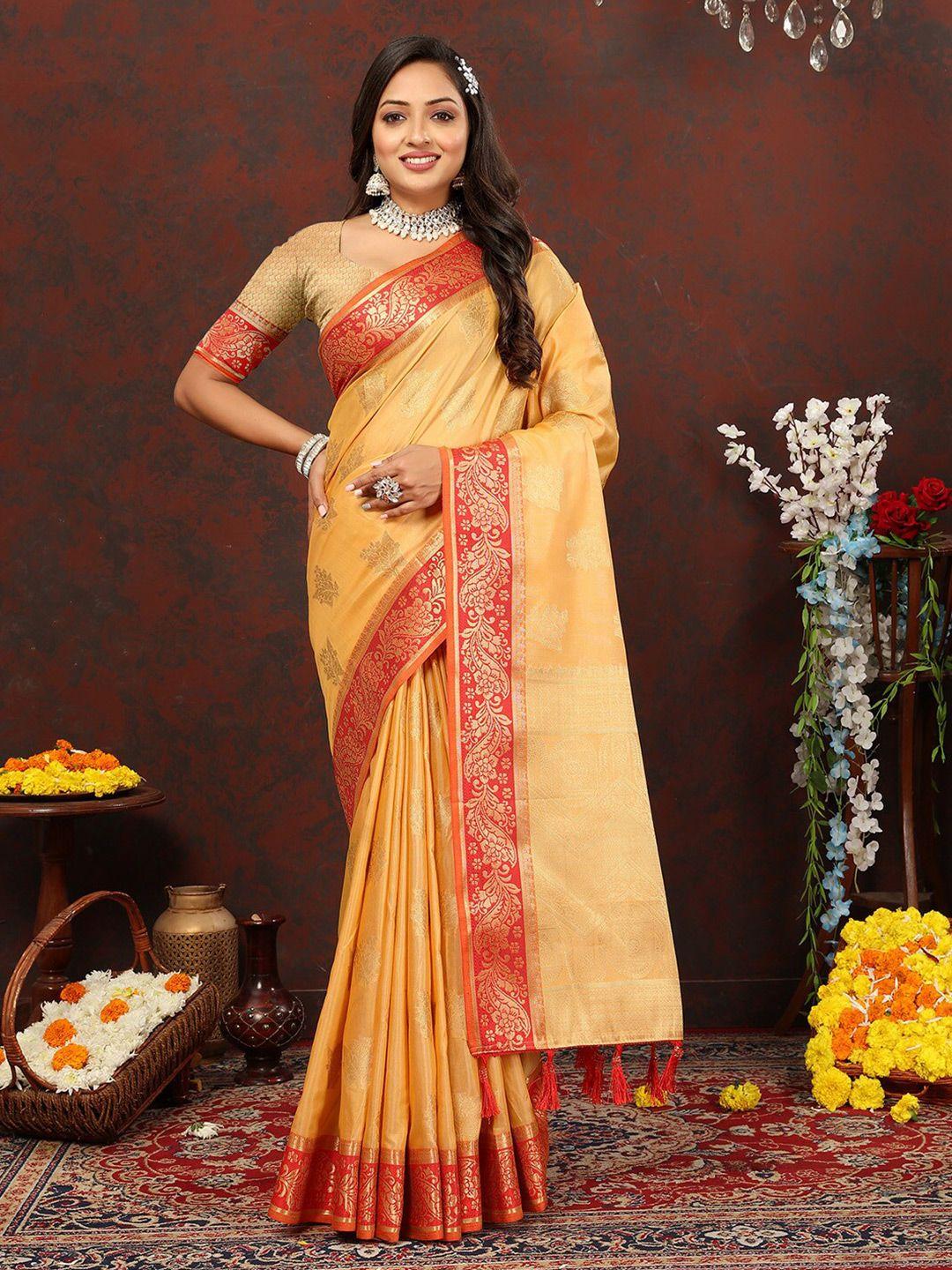 kalini floral woven design zari banarasi saree
