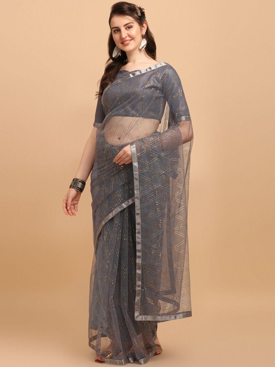 kalini geometric embellished net saree