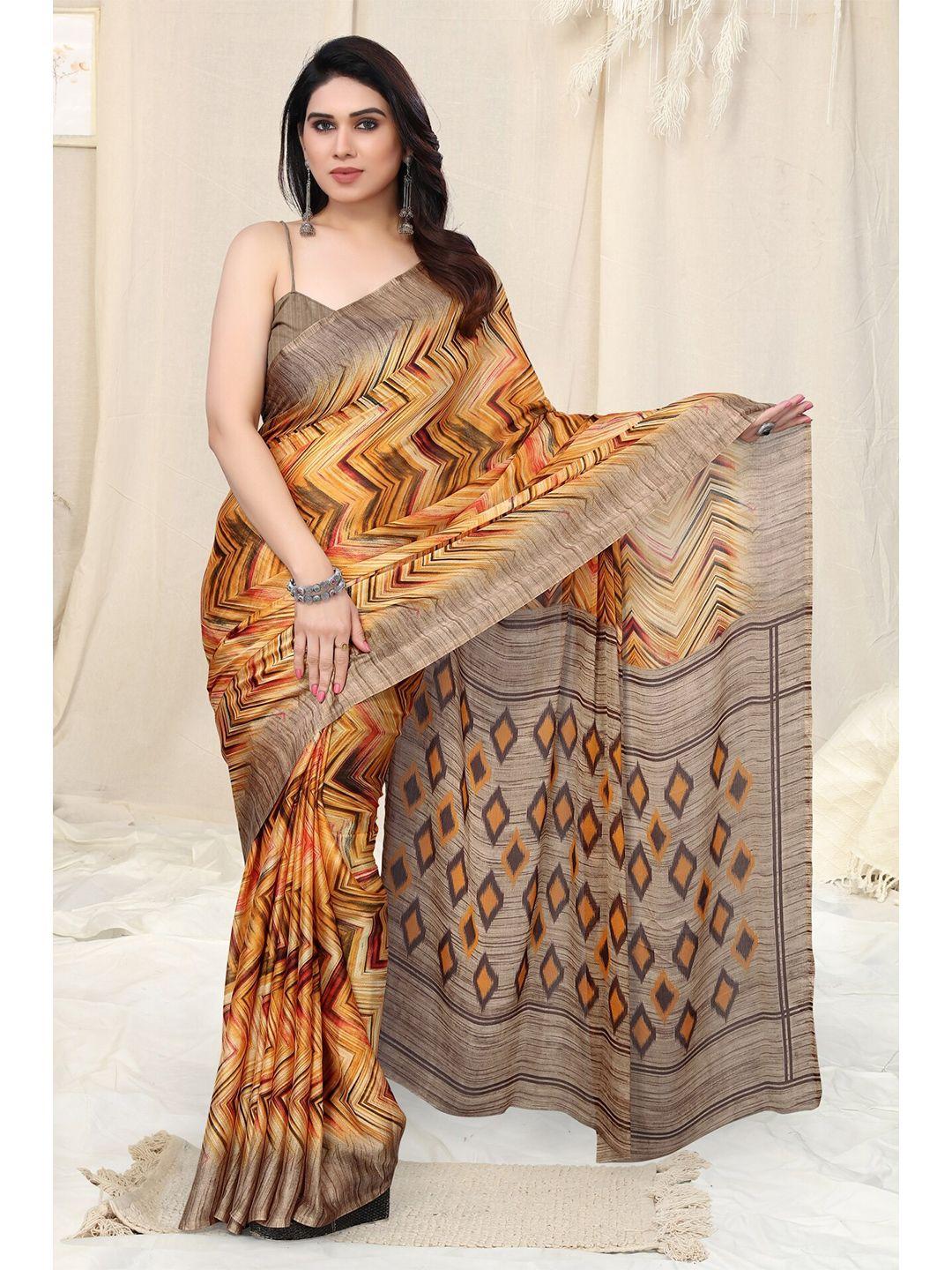 kalini geometric printed poly chiffon saree