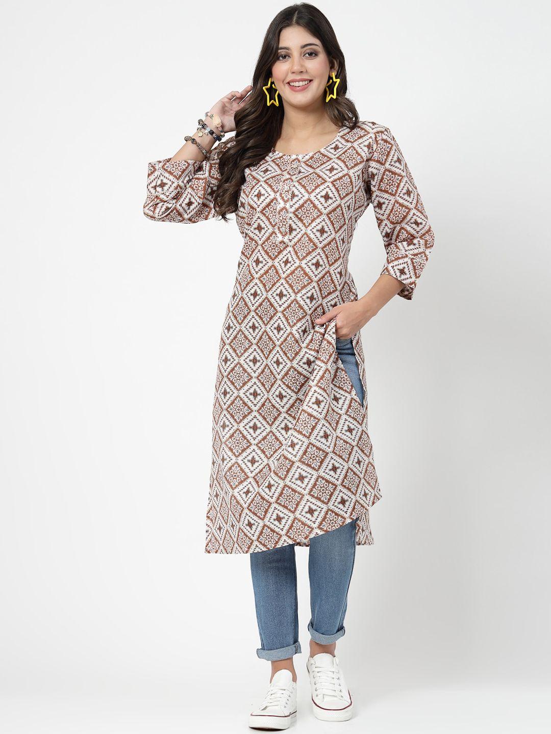 kalini geometric printed pure cotton kurta