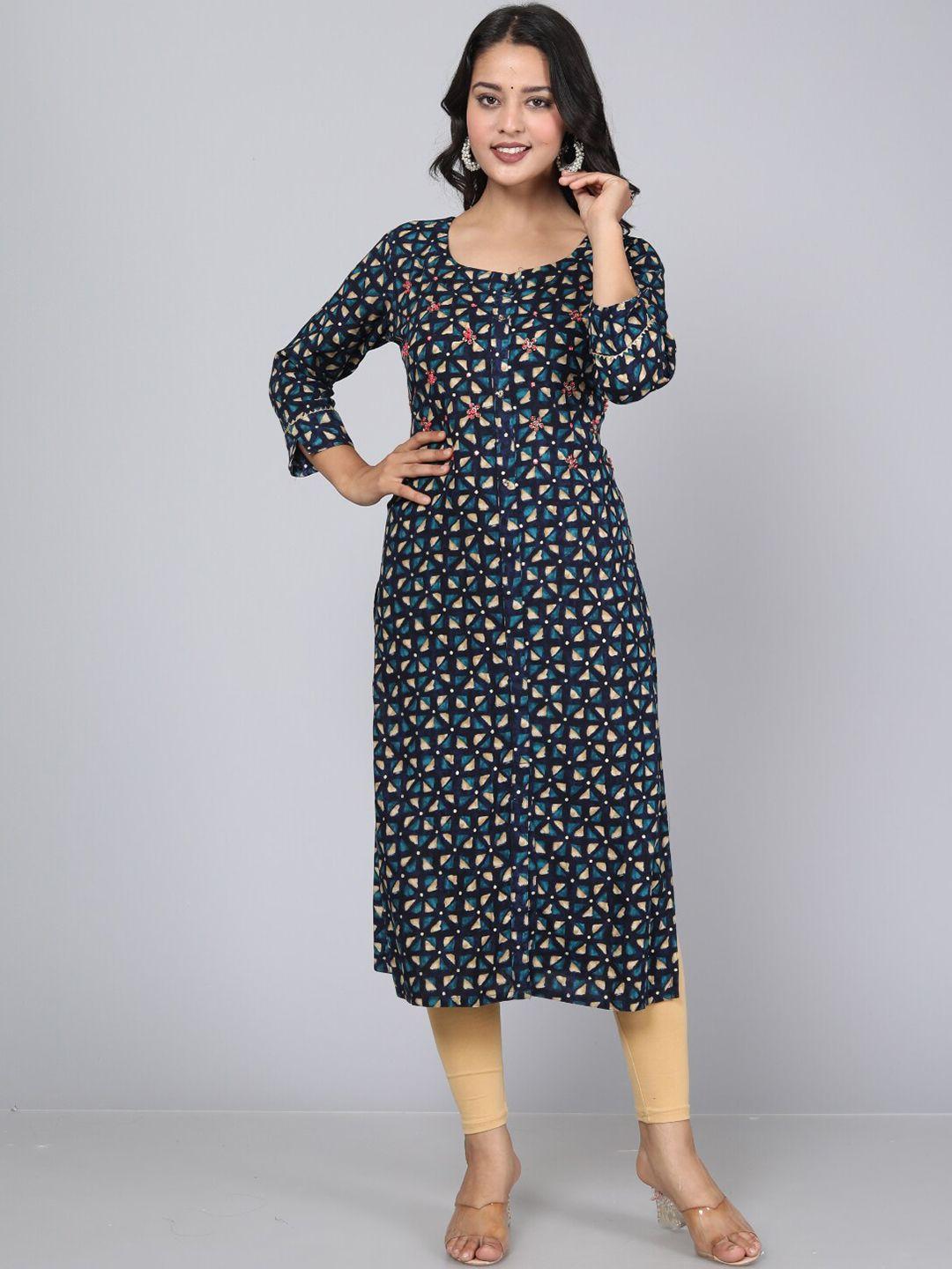 kalini geometric printed sequinned kurta