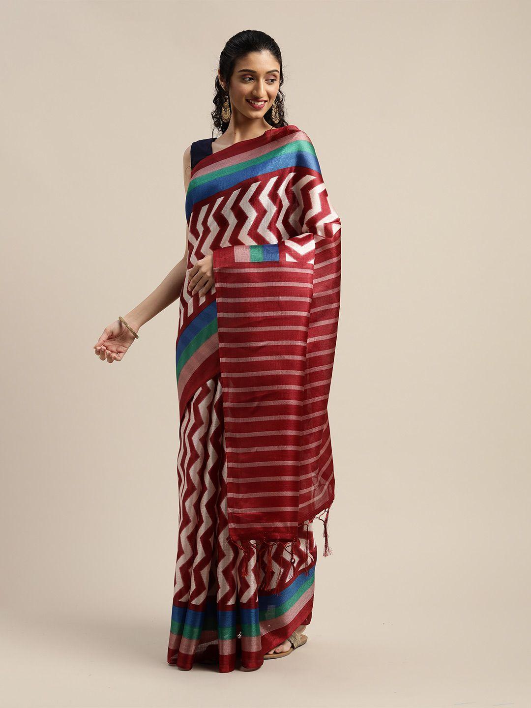 kalini geometric printed silk cotton saree