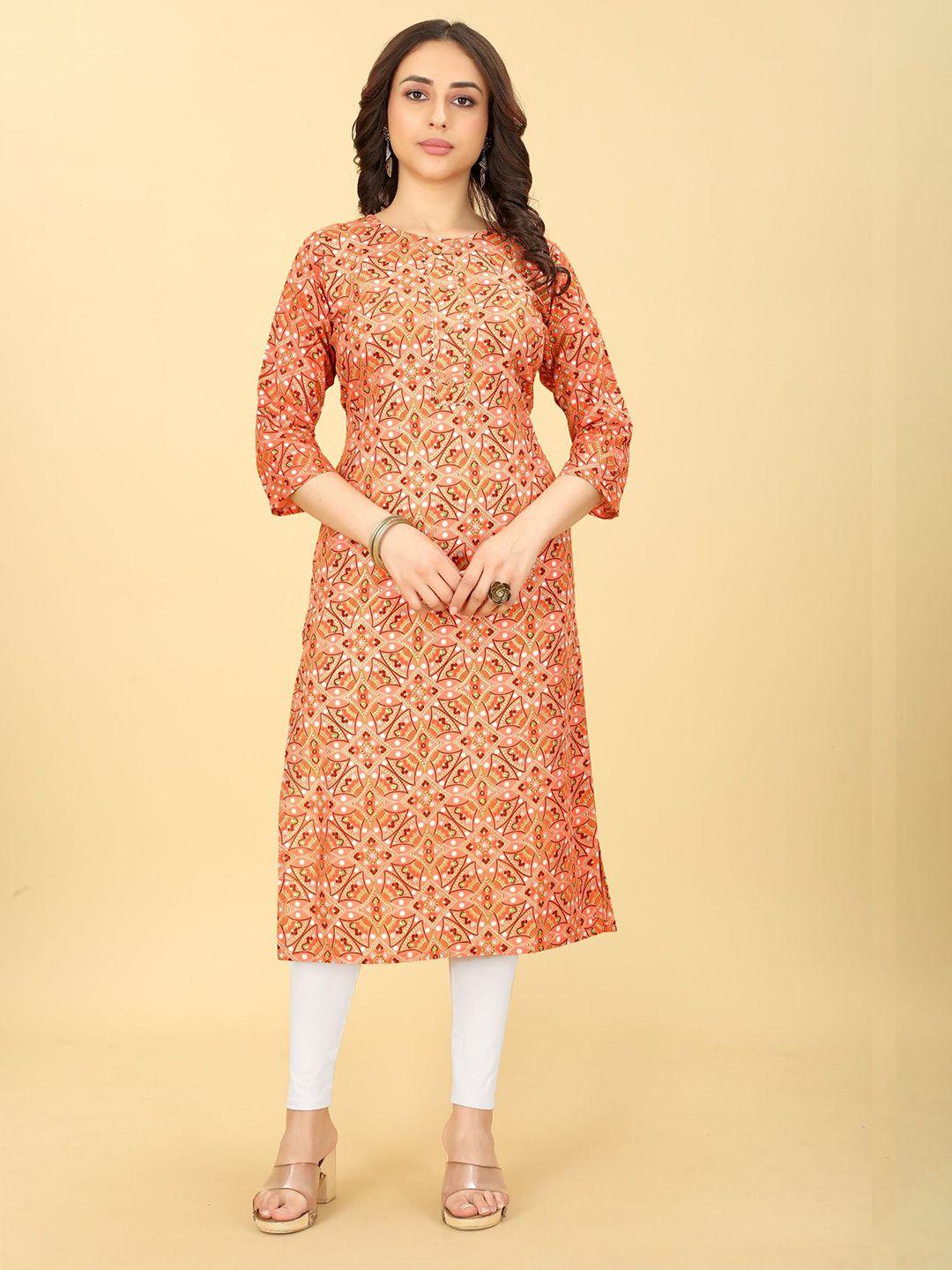 kalini geometric printed straight kurta