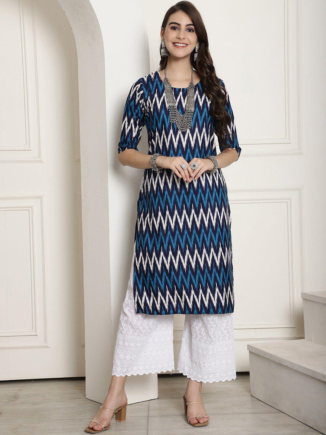 kalini geometric printed straight kurta