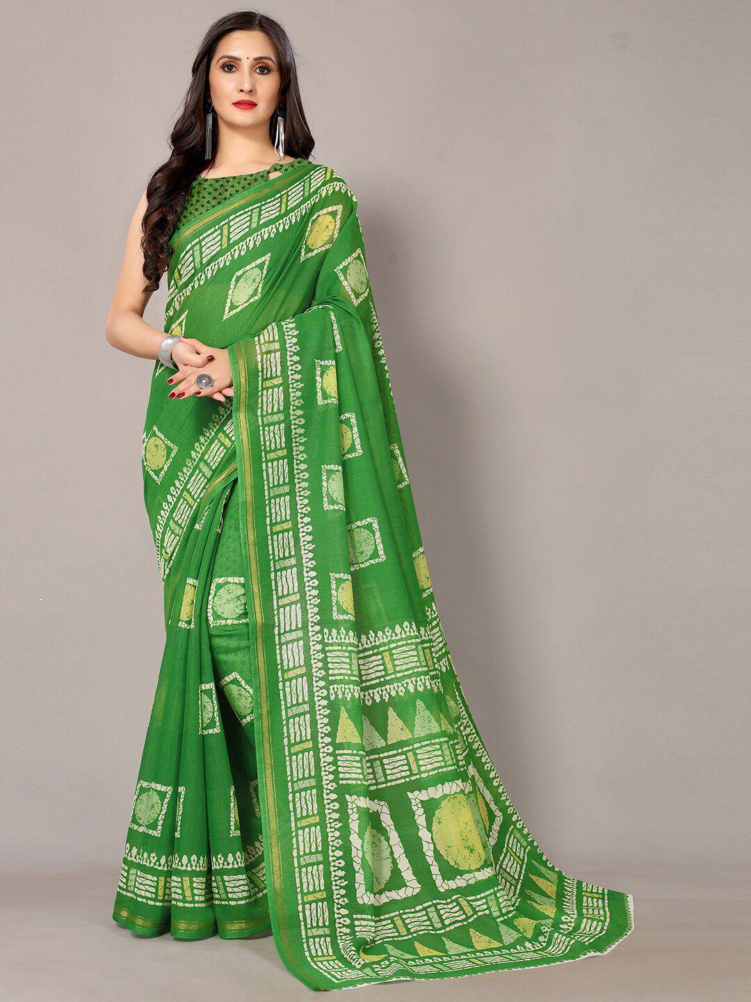 kalini geometric printed zari saree