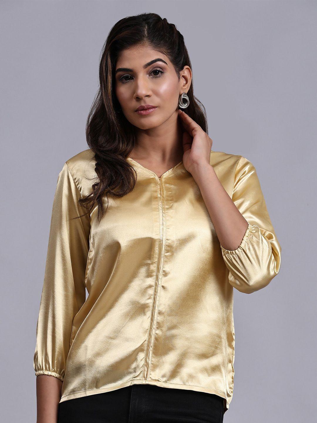 kalini gold-toned satin shirt style top