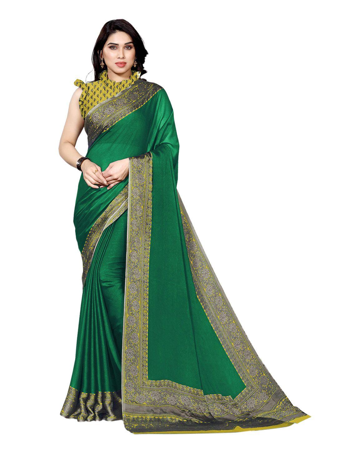 kalini green & yellow poly chiffon saree