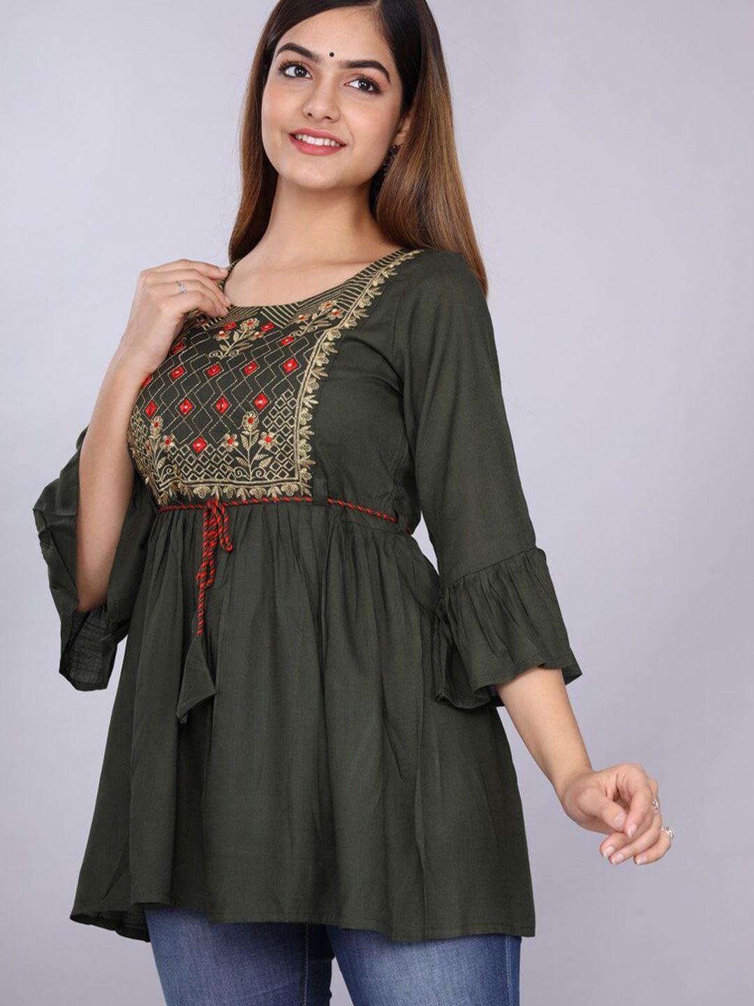 kalini green embellished top