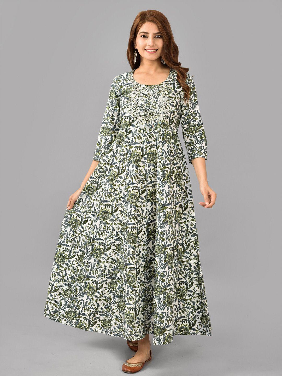 kalini green floral print maxi dress