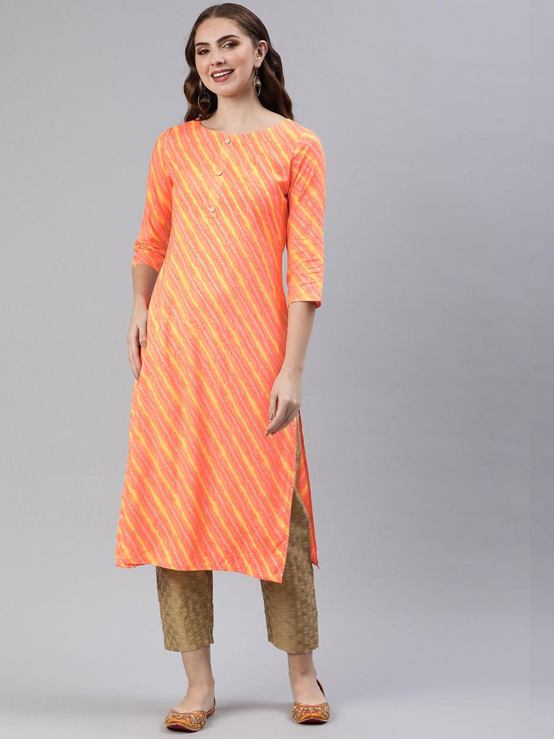 kalini leheriya foil printed kurta