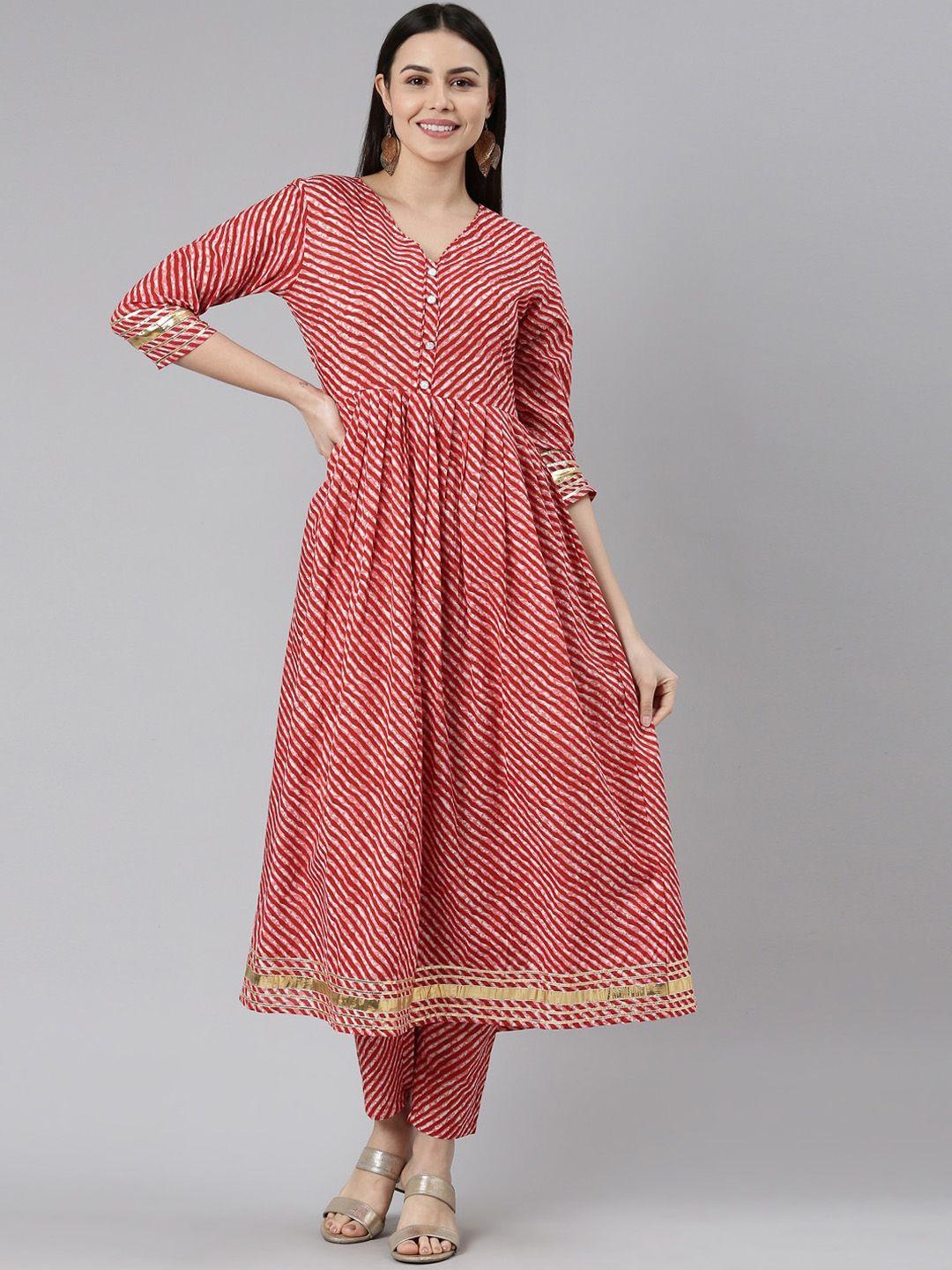 kalini leheriya printed cotton anarkali kurta