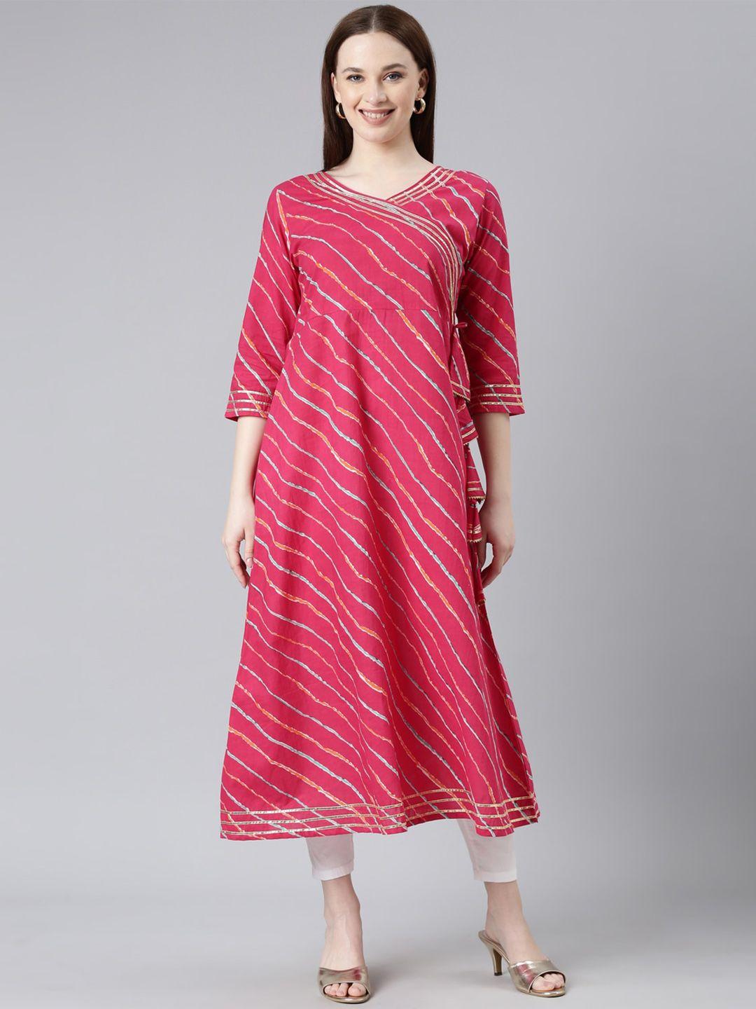 kalini leheriya printed gotta patti angrakha anarkali kurta