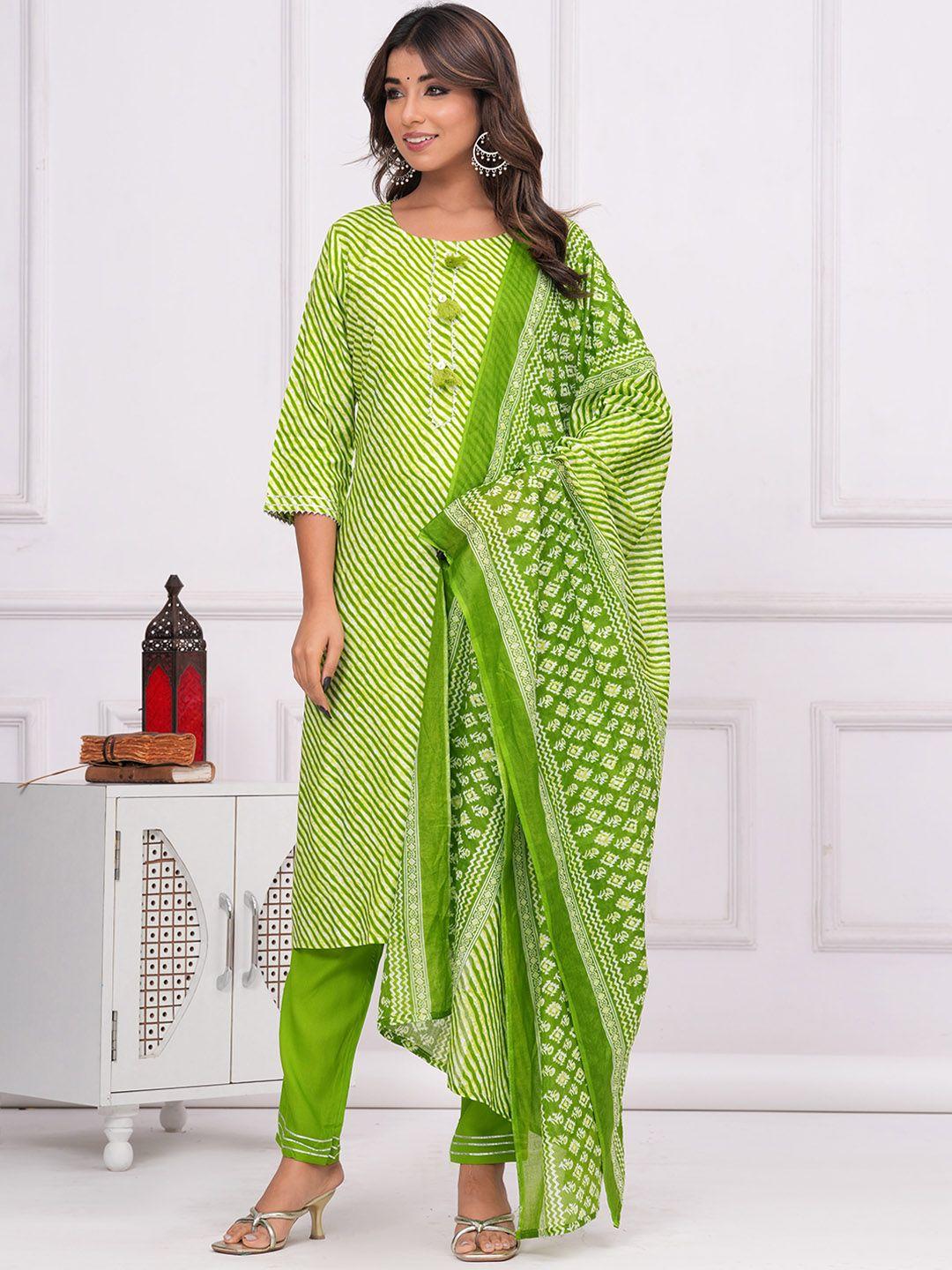 kalini leheriya printed gotta patti detail straight kurta & trousers with dupatta