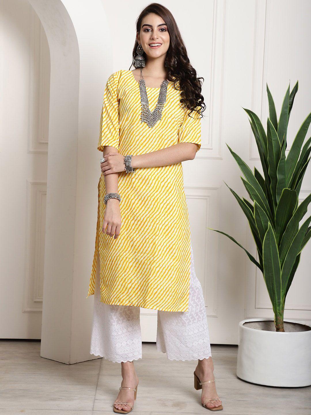 kalini leheriya printed round neck straight kurta