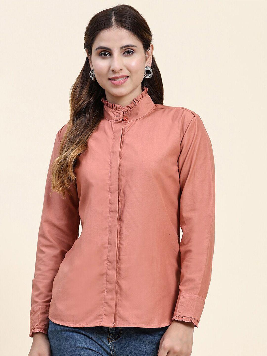 kalini mandarin collar cotton casual shirt