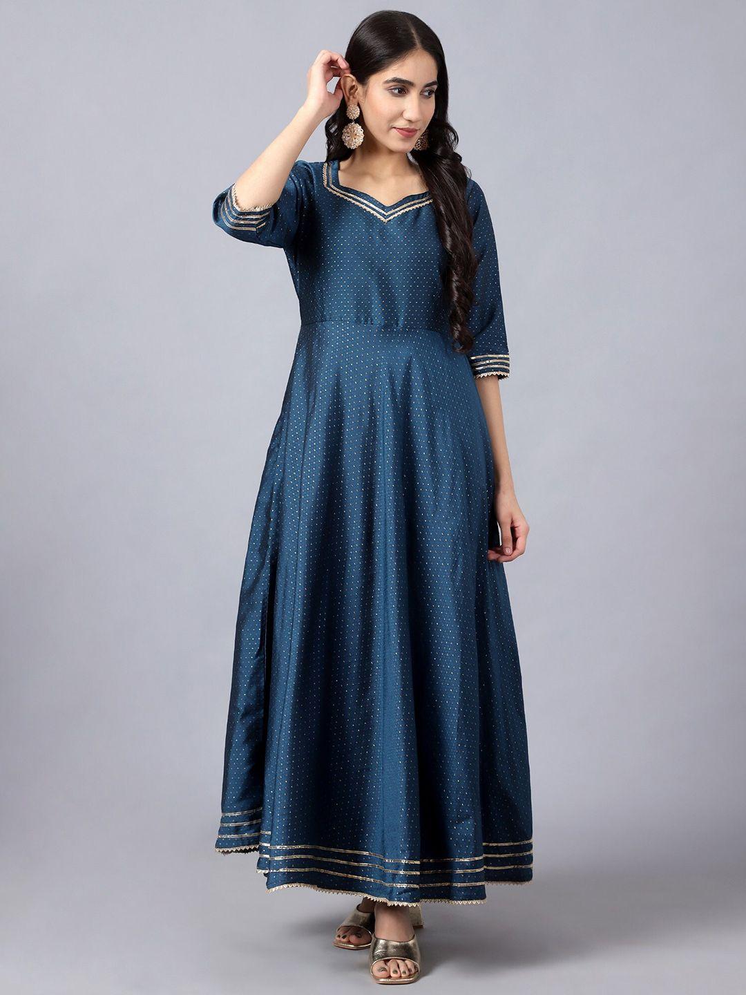 kalini navy blue crepe maxi dress