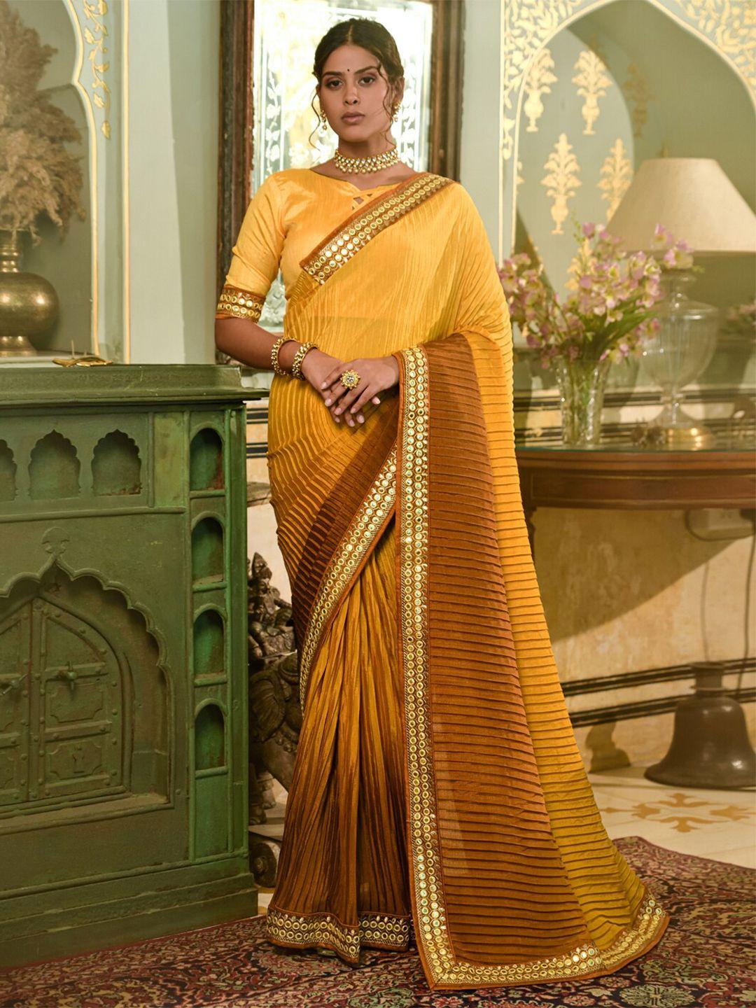 kalini ombre dyed embroidered border saree