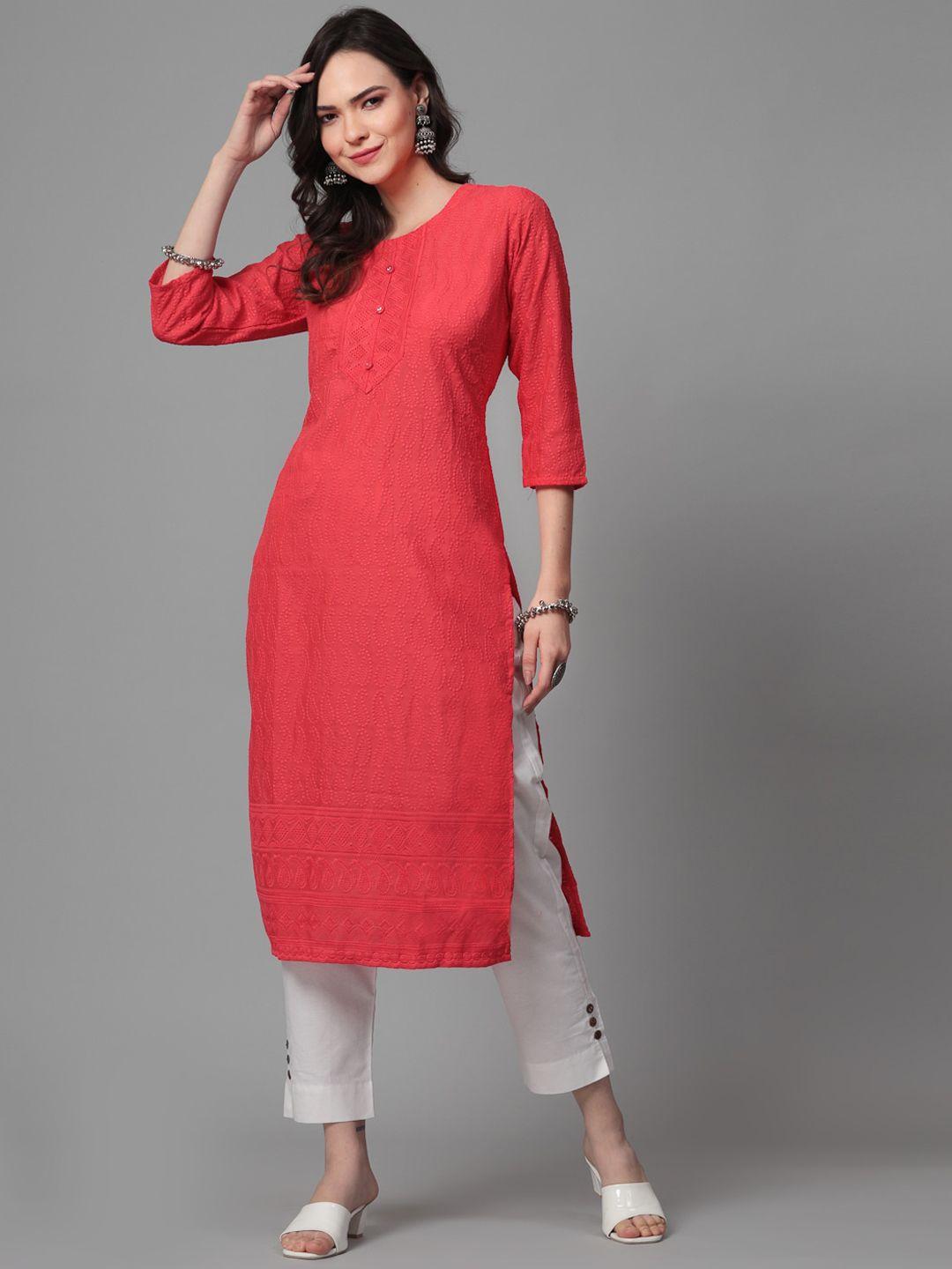 kalini paisley embroidered straight kurta