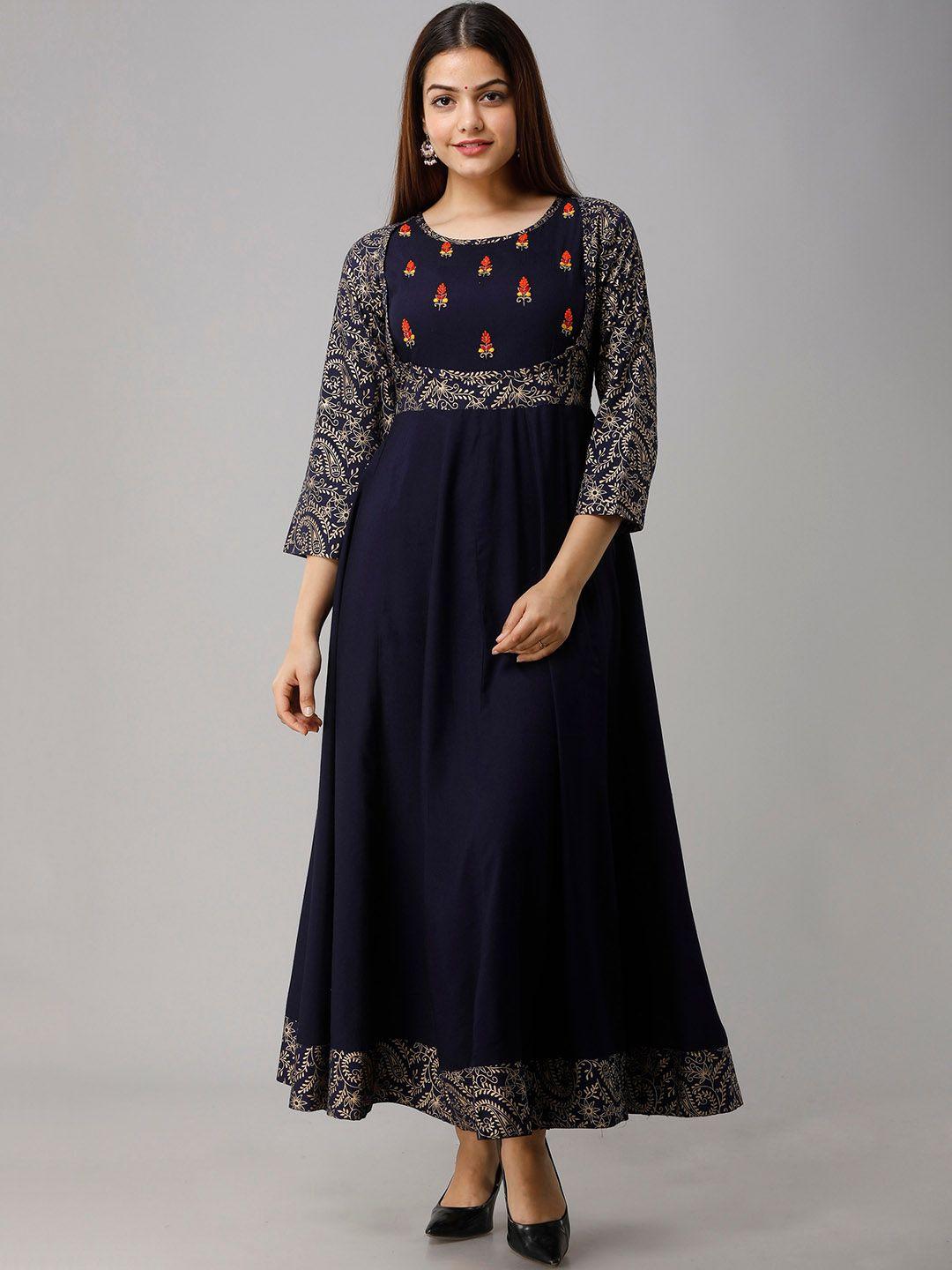 kalini paisley printed anarkali kurta