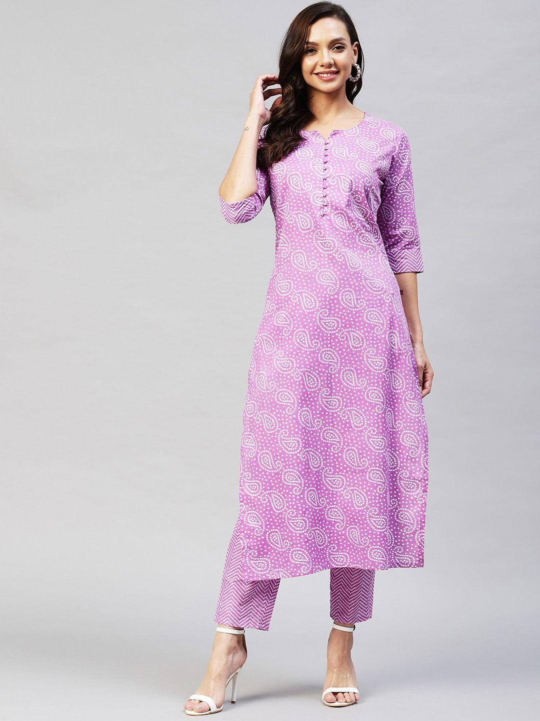 kalini paisley printed straight kurta with trousers