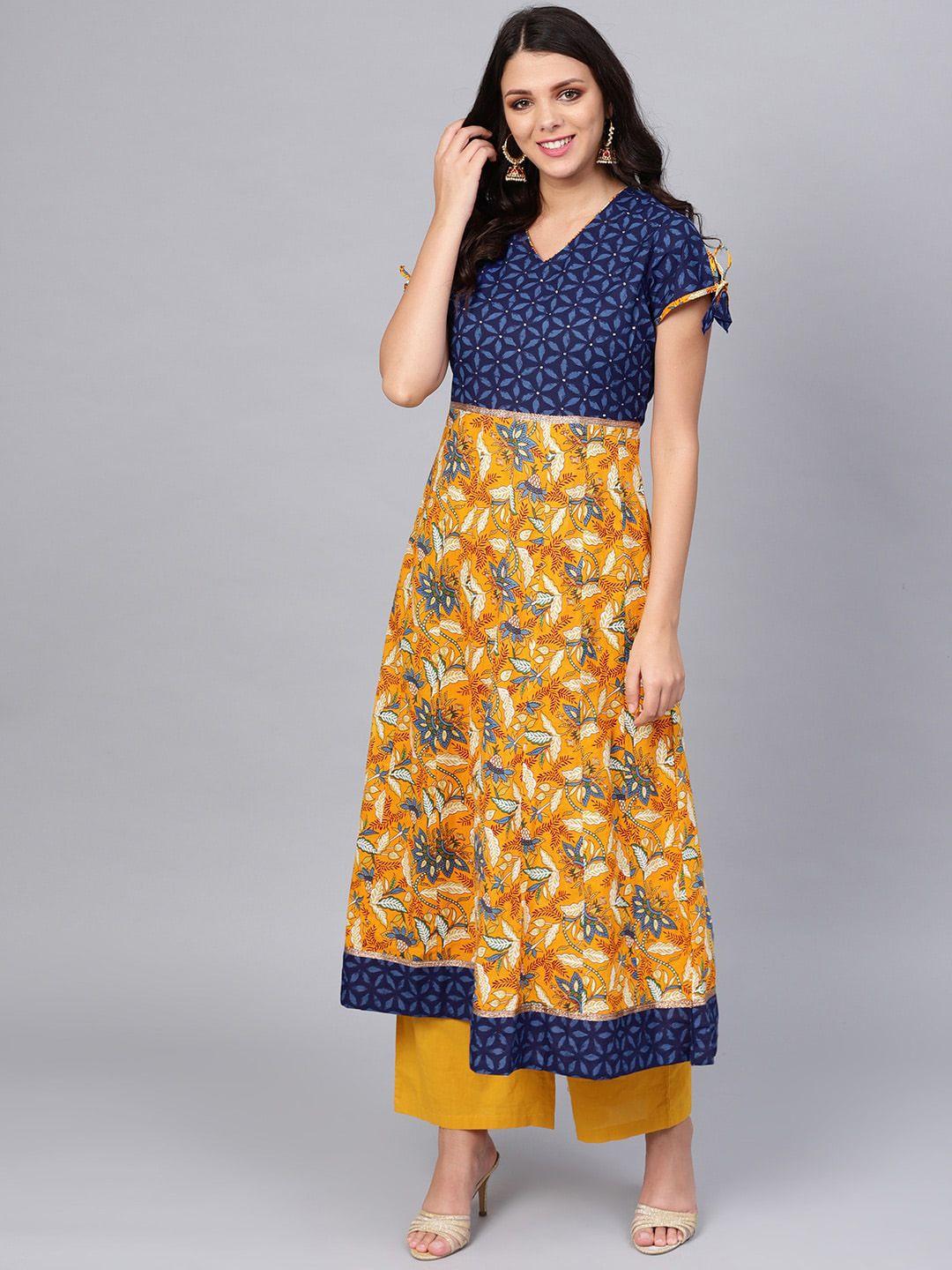 kalini printed anarkali cotton kurta