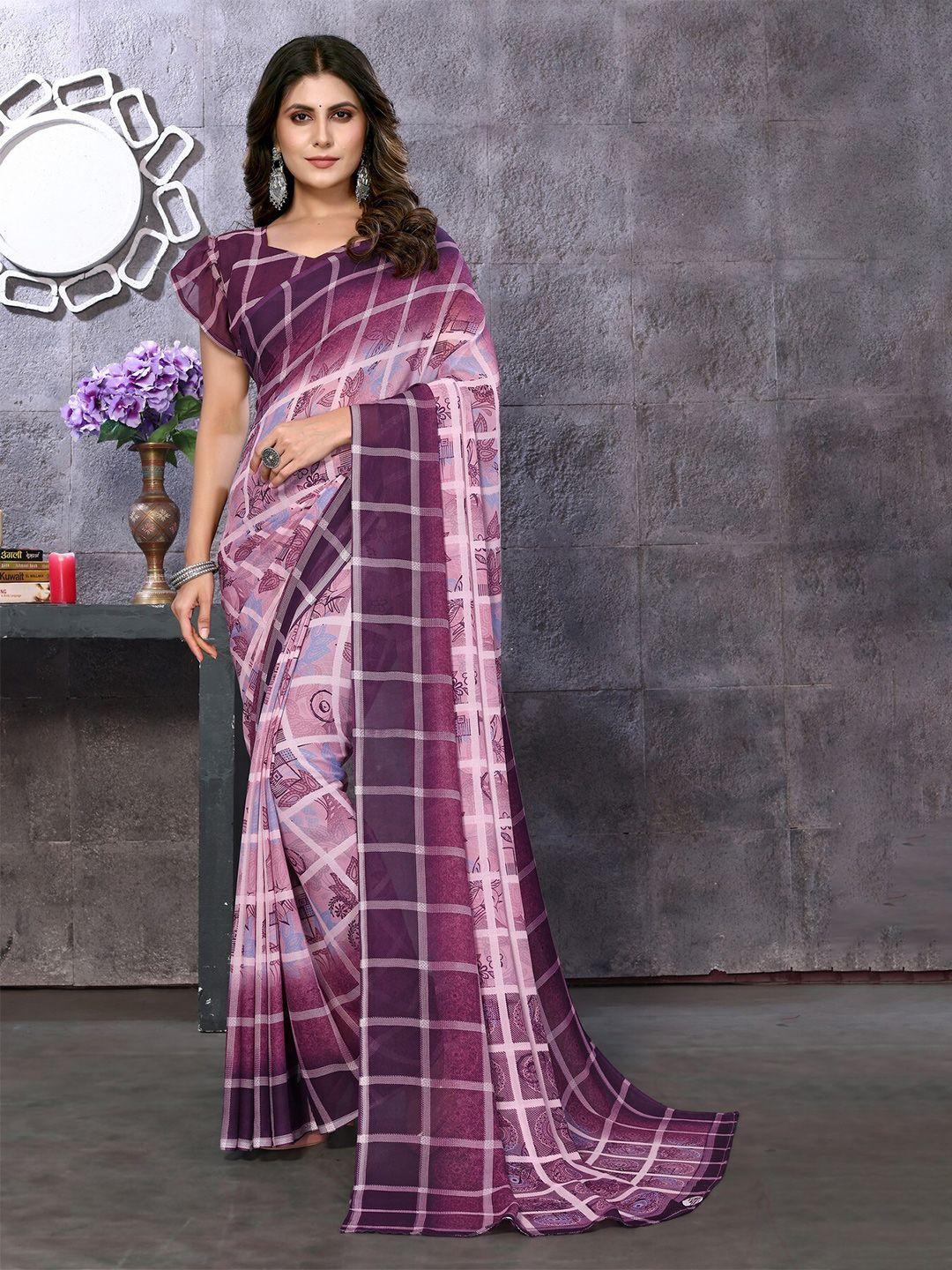 kalini printed checked saree