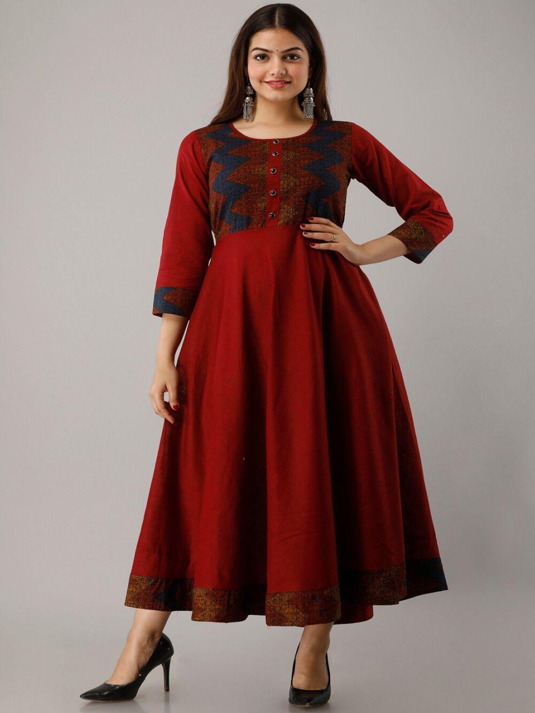 kalini printed cotton empire ethnic dress