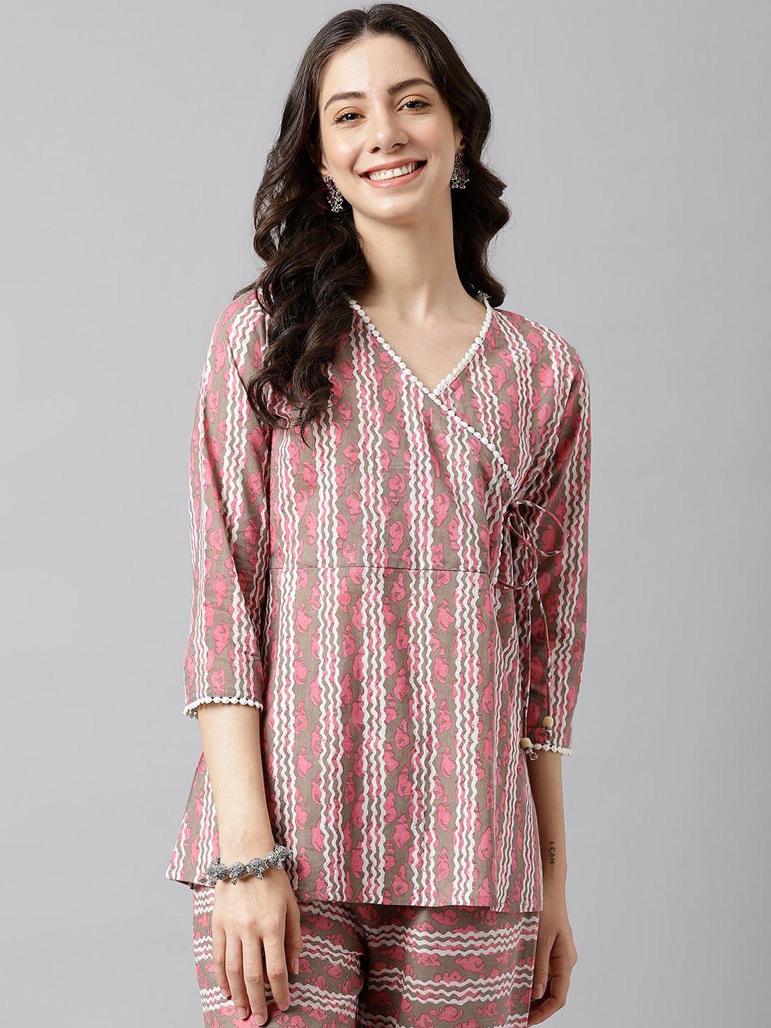kalini printed cotton tunic with trouser co-ords
