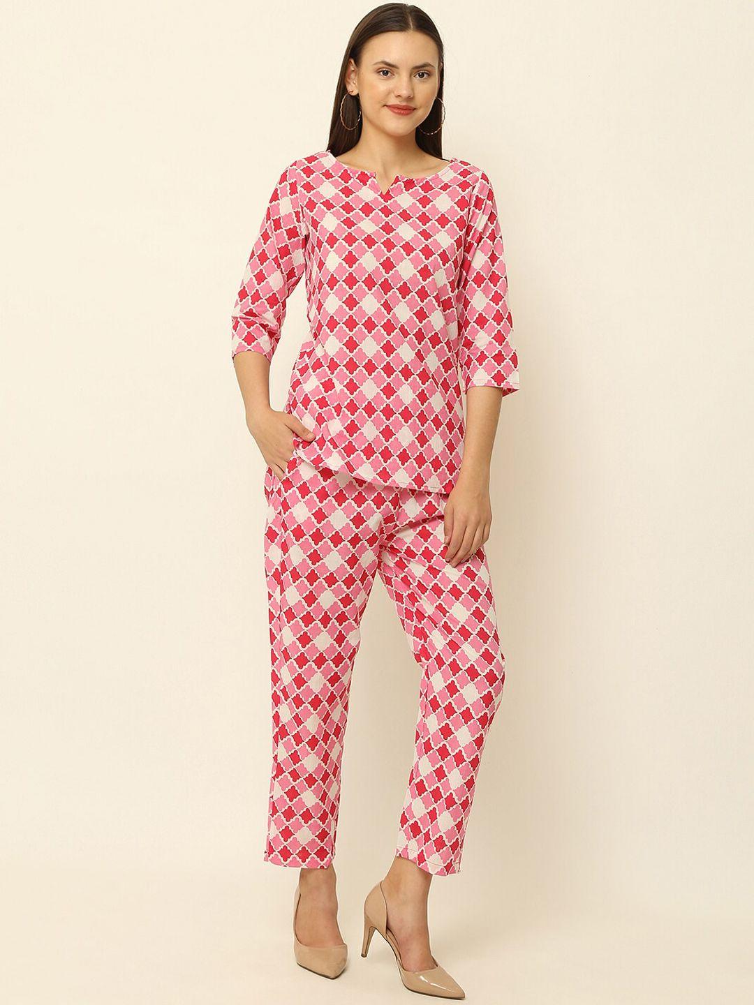 kalini printed pure cotton top with trousers