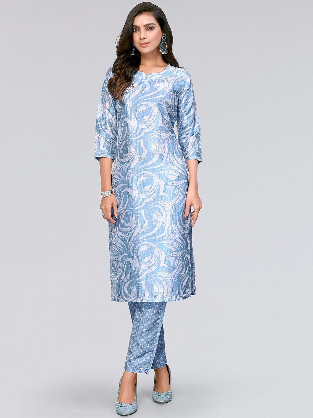 kalini printed regular kurta with trousers