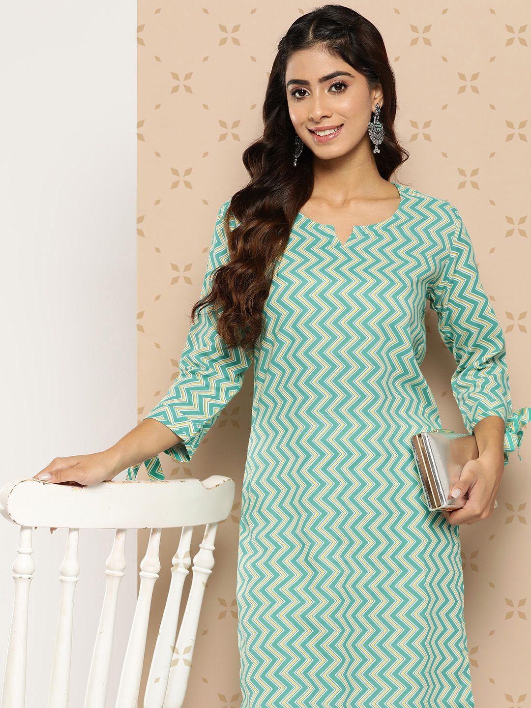 kalini printed regular pure cotton kurta with trousers