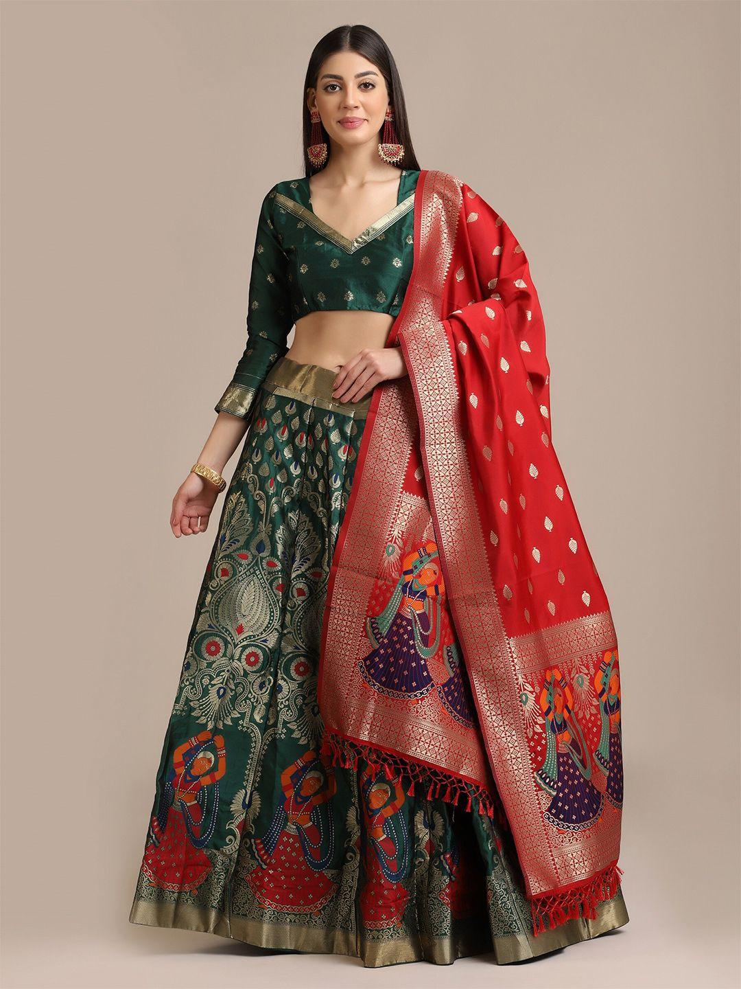 kalini printed semi-stitched lehenga & unstitched blouse with dupatta