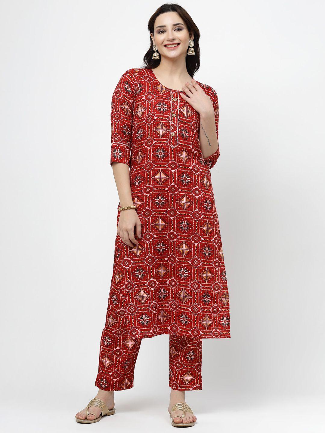 kalini printed straight kurta & trouser