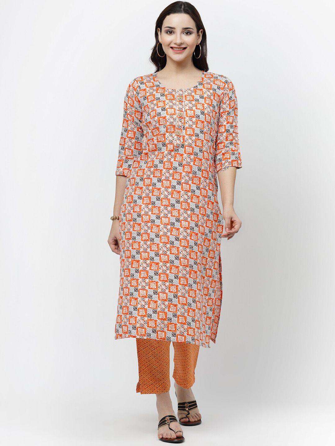 kalini printed straight kurta with trousers