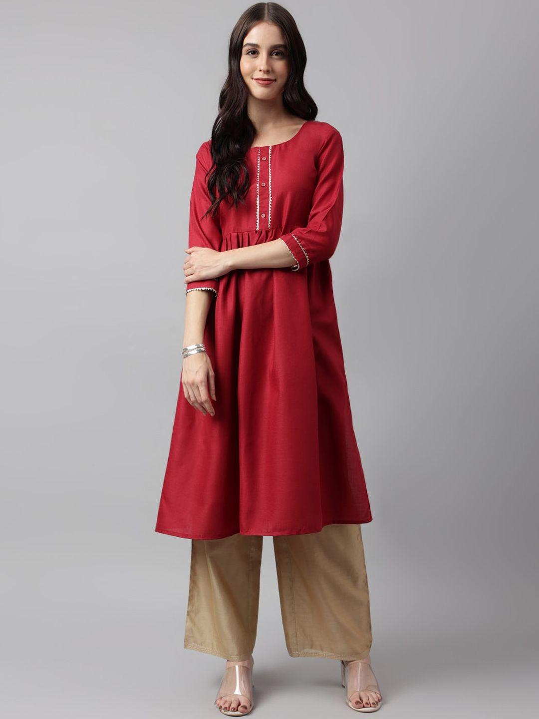 kalini round neck gotta patti kurta