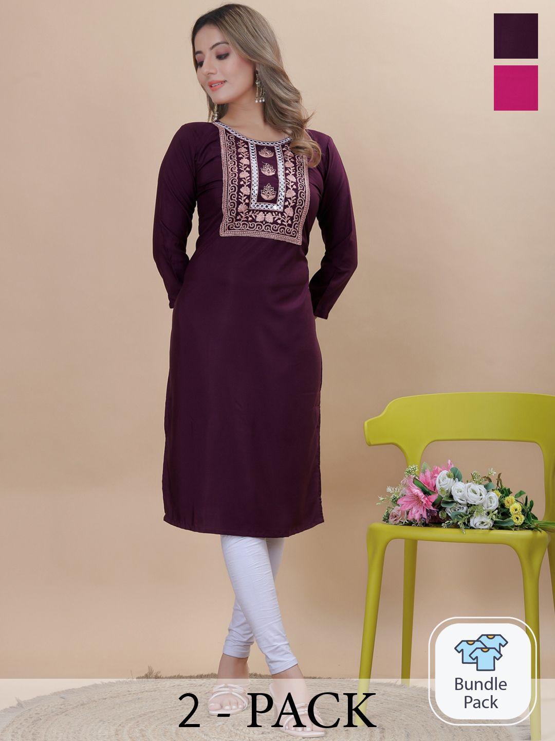 kalini selection of 2 ethnic motifs embroidered kurta