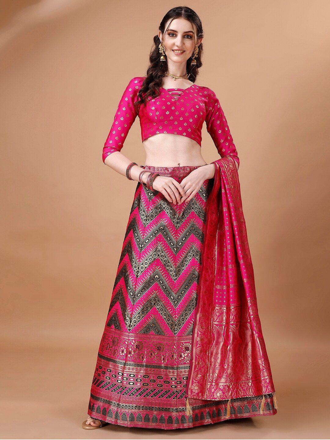 kalini semi-stitched lehenga & unstitched blouse with dupatta