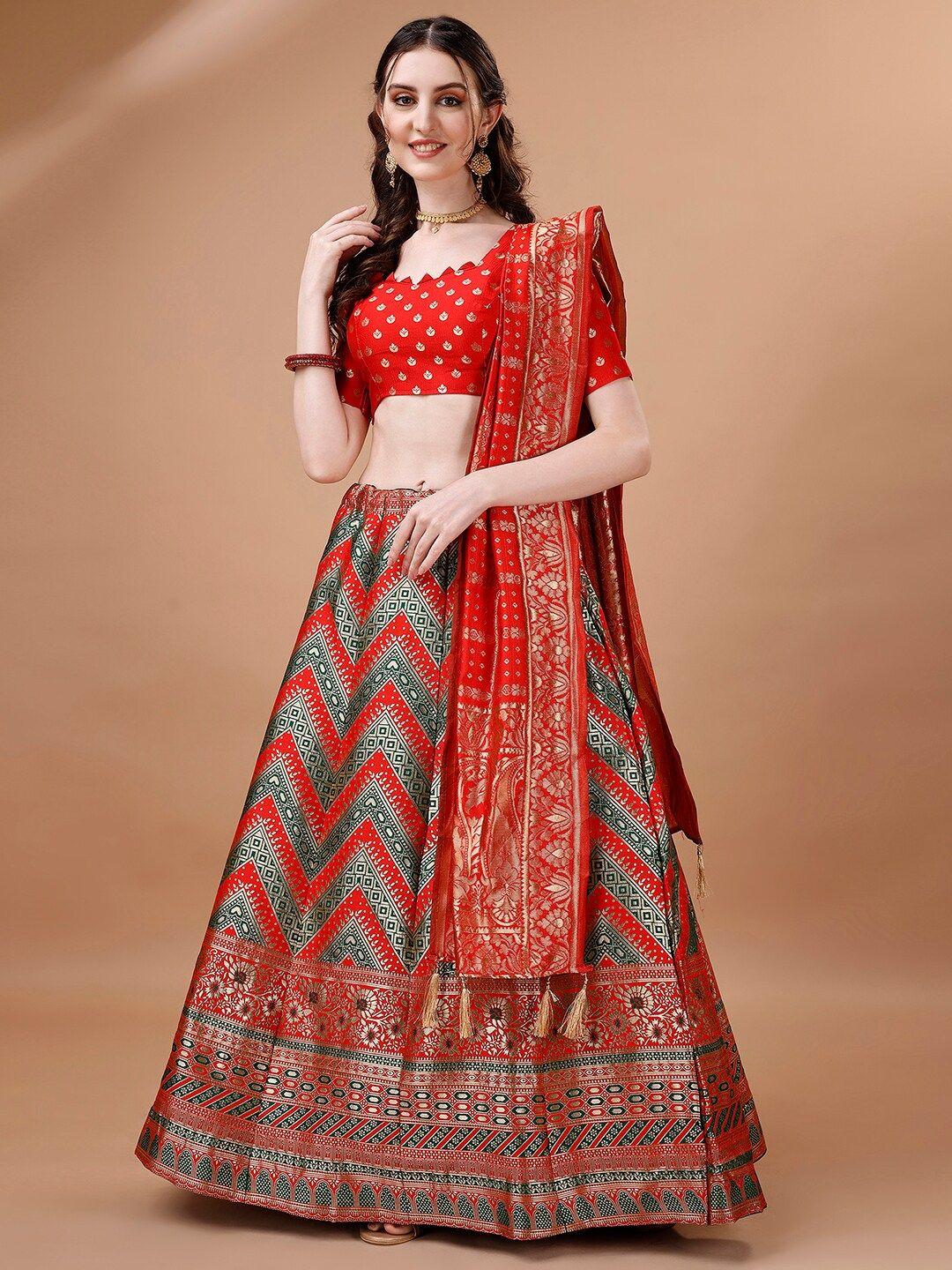 kalini semi-stitched lehenga & unstitched blouse with dupatta