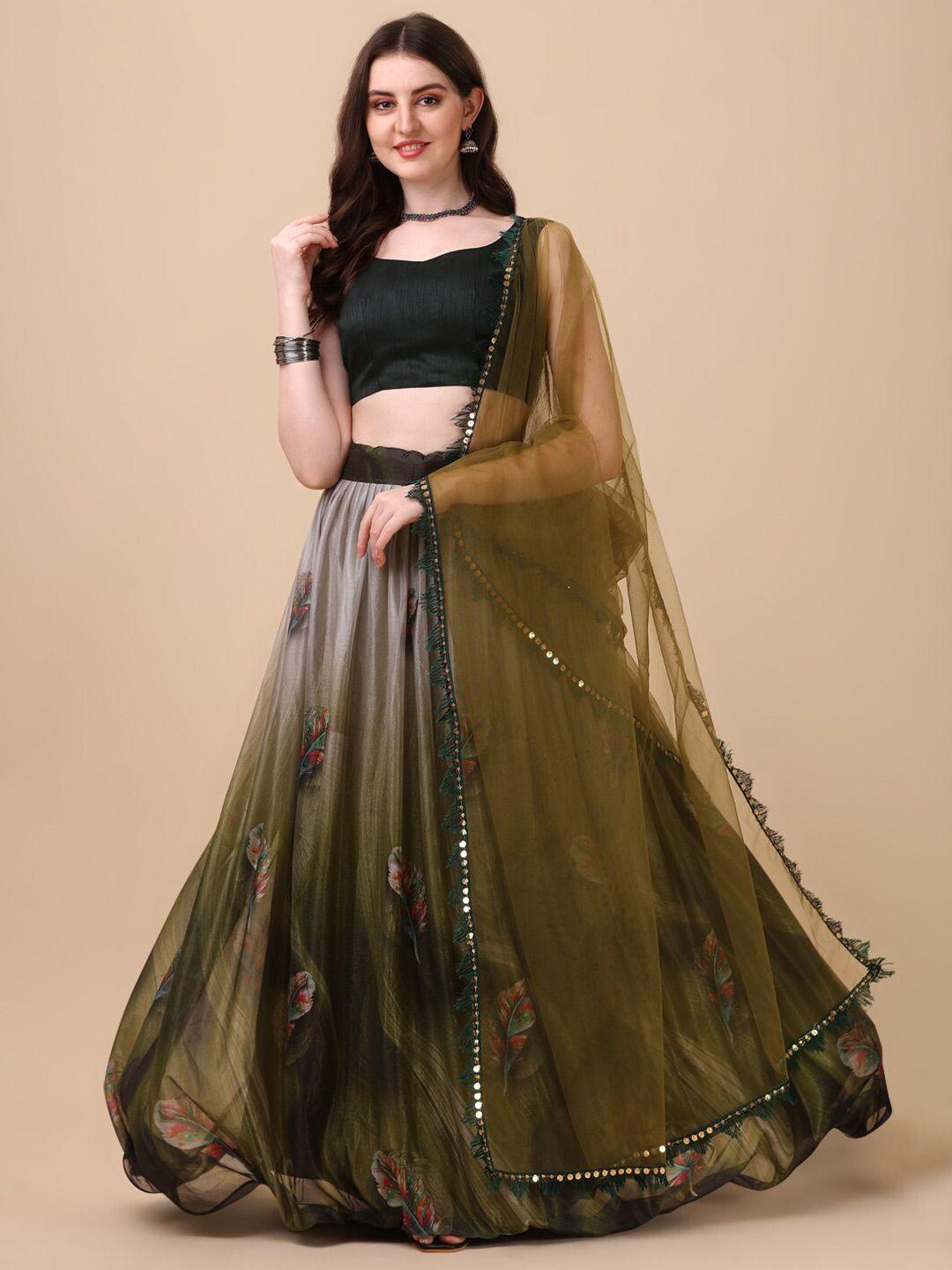 kalini sequinned semi-stitched lehenga choli with dupatta