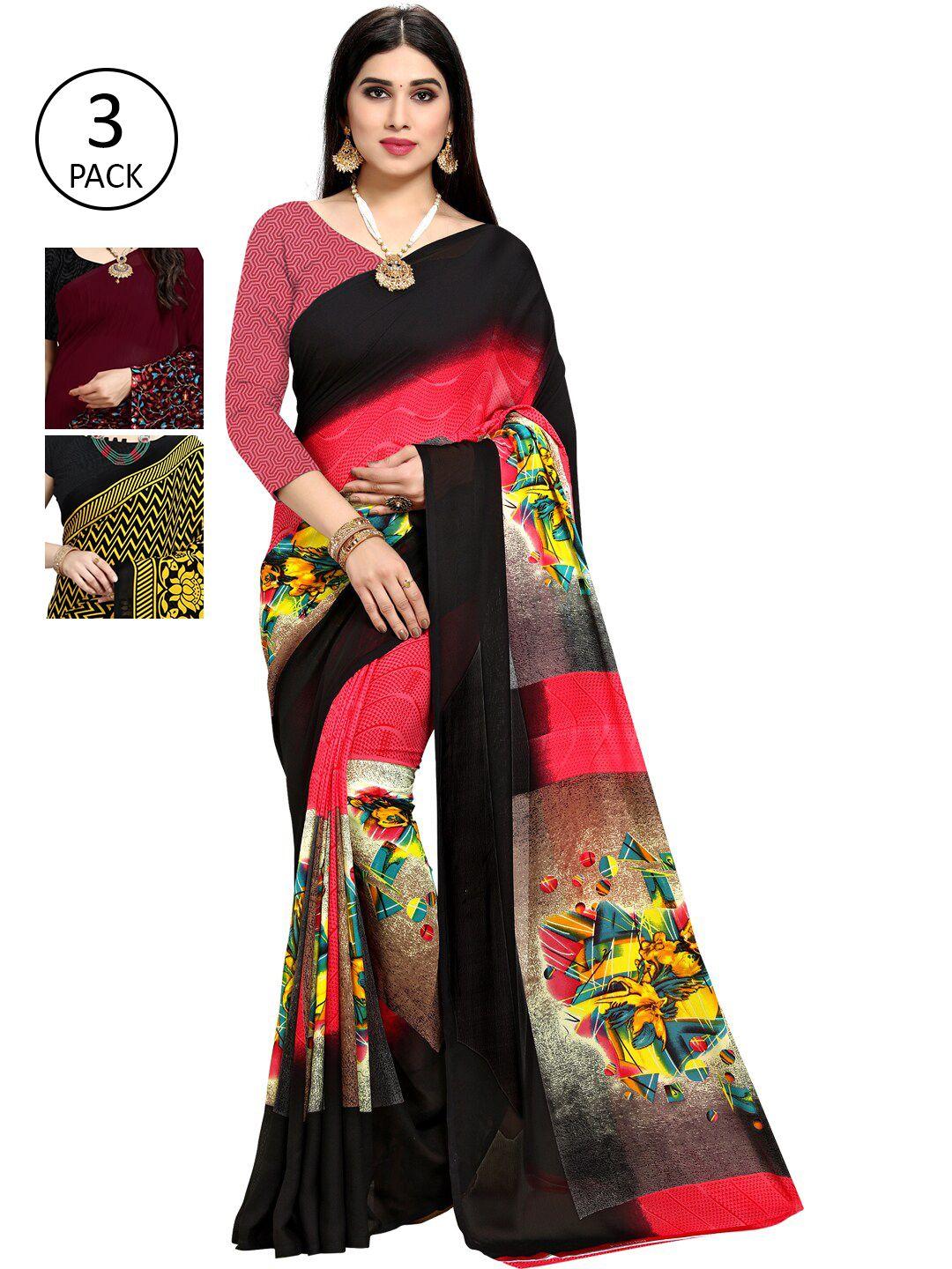 kalini set of 3 printed sarees