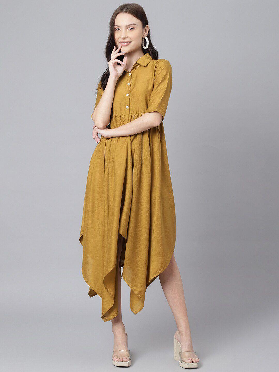 kalini shirt silk midi dress