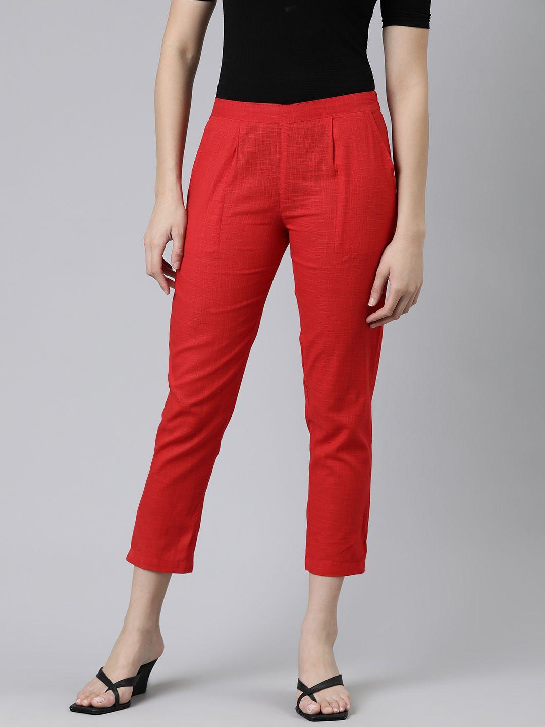 kalini solid pleated cotton trousers