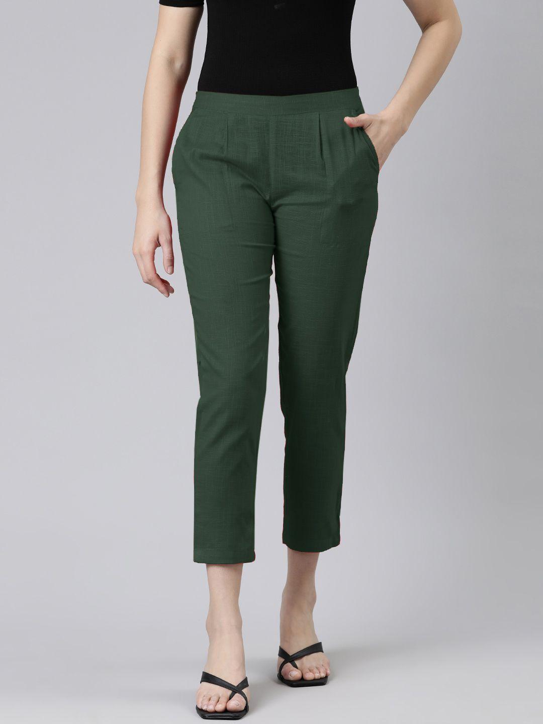 kalini solid pleated cotton trousers