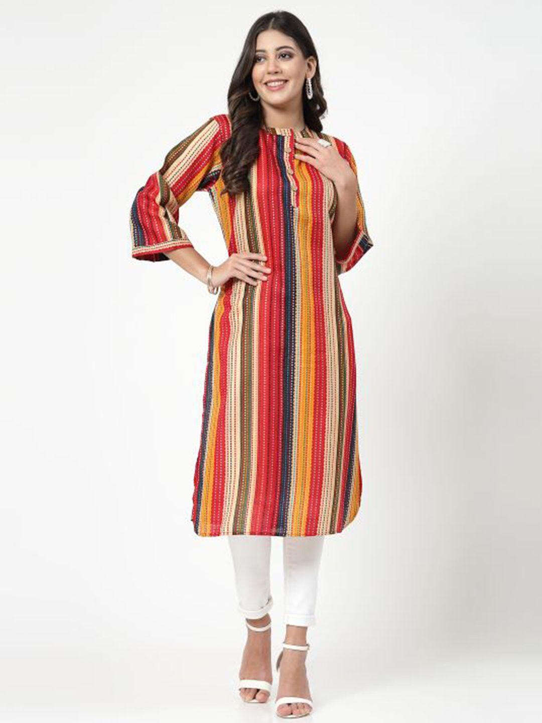 kalini striped cotton straight kurta