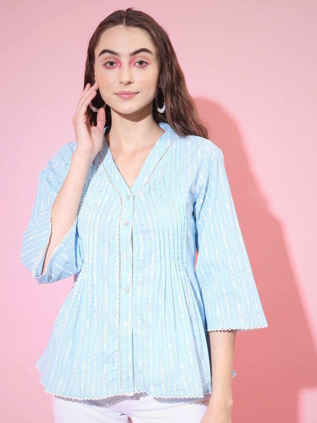 kalini striped ethnic cotton top