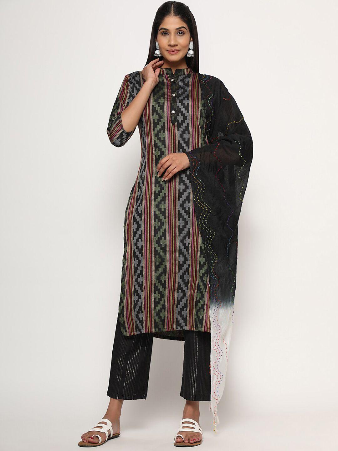 kalini striped ethnic motifs kurta with trousers & dupatta