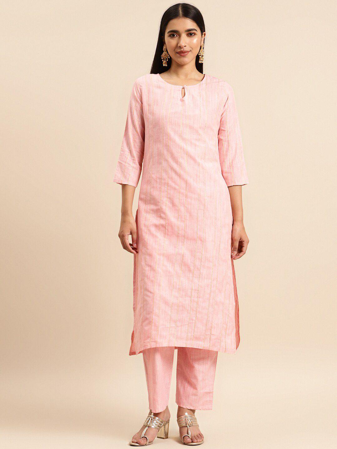 kalini striped pure cotton kurta with trousers