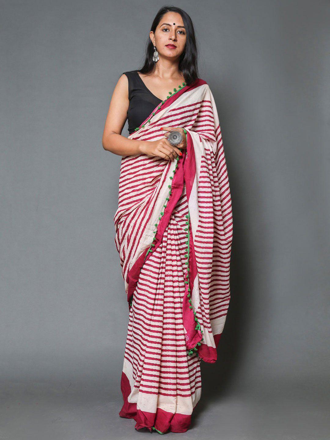 kalini striped pure cotton saree